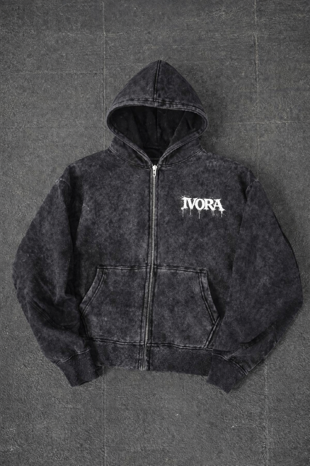 IVORA "SEE NO EVIL" Zip Up Washed Hoodie