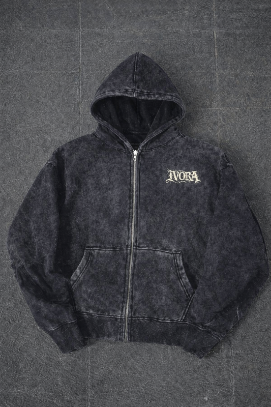 IVORA "BUTCHER" Zip Up Washed Hoodie